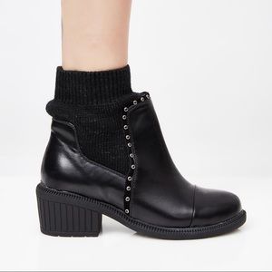 Black booties with Built in Socks